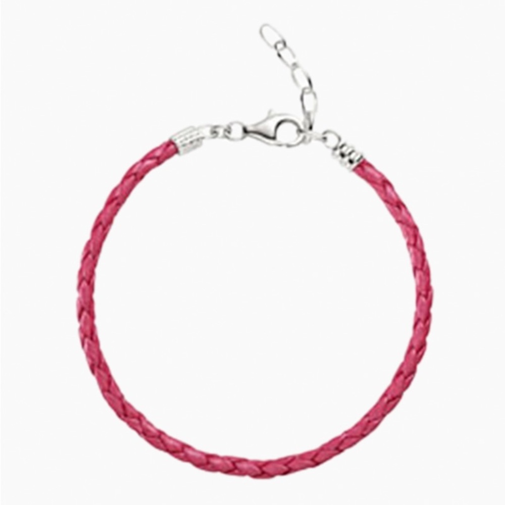 Chamilia Pink Braided Leather Bracelet